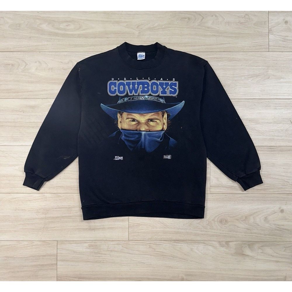 Vintage Dallas Cowboys Salem Sportswear‎ Faded 1992 NFL Crew Sweater Large Texas
